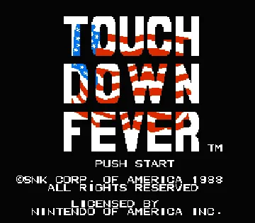 American Football - Touchdown Fever (Japan) screen shot title